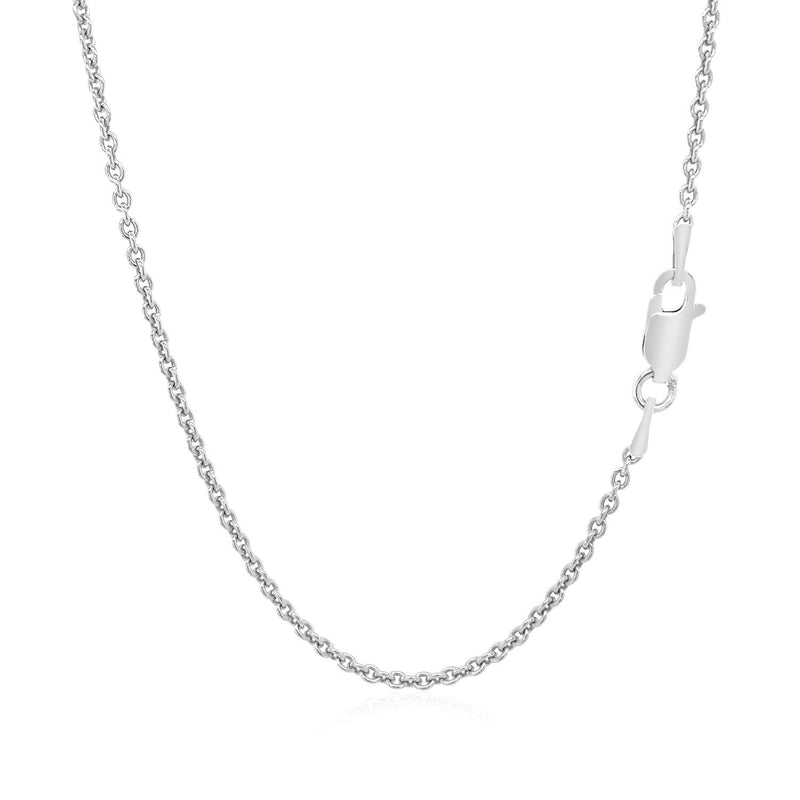 Bids.com Sterling Silver Rhodium Plated Round Cable Chain 1.8mm Necklaces White Smoke 16 / Sterling Silver,18 / Sterling Silver,20 / Sterling Silver,24 / Sterling Silver
