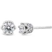 Bids.com 14K White Gold 1/2 Cttw Round Diamond Crown Stud Earring (I-J Color, I1-I2 Clarity) Earrings White Smoke White.Gold / 0.54,Yellow.Gold / 0.54