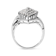Bids.com 10K White Gold 1/2 Cttw Diamond Pear Shaped Cluster Ring (H-I Color, I1-I2 Clarity) - Ring Size 7 Rings White Smoke 7 / White.Gold