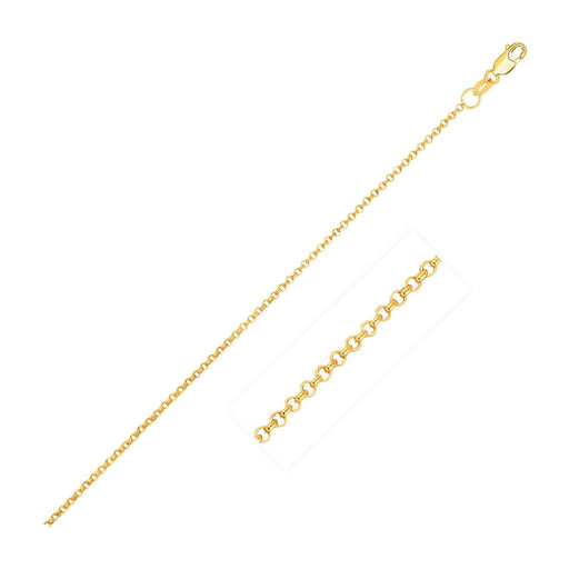 Bids.com 14k Yellow Gold Diamond Cut Rolo Chain 1.1mm Necklaces White Smoke 16 / Yellow Gold,18 / Yellow Gold,20 / Yellow Gold