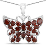 Bids.com 4.90 Carat Genuine Garnet .925 Sterling Silver Pendant Pendants White Smoke