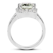 Bids.com 3.94 Carat Genuine Green Amethyst and White Topaz .925 Sterling Silver Ring Rings White Smoke size 6.00,size 7.00,size 8.00,size 5.00,size 9.00