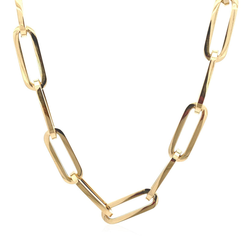 Bids.com 14k Yellow Gold Extra Wide Paperclip Chain Necklace Necklaces White Smoke 18 / Yellow Gold