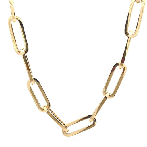 Bids.com 14k Yellow Gold Extra Wide Paperclip Chain Necklace Necklaces White Smoke 18 / Yellow Gold