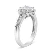 Bids.com .925 Sterling Silver 1/4 Cttw Princess-cut Diamond Composite Ring with Beaded Halo (H-I Color, SI1-SI2 Clarity) - Size 7 Rings White Smoke 7 / White.Sterling Silver,5 / White.Sterling Silver,8 / White.Sterling Silver,6 / White.Sterling Silver,9 / White.Sterling Silver,10 / White.Sterling Silver,11 / White.Sterling Silver,12 / White.Sterling Silver