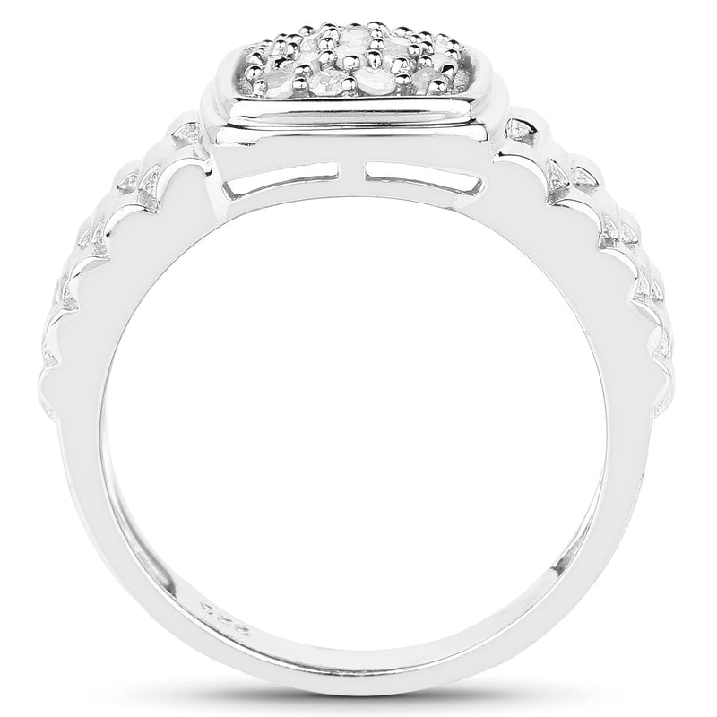 Bids.com 0.25 Carat Genuine White Diamond .925 Sterling Silver Ring Rings White Smoke size 6.00,size 8.00,size 7.00,size 9.00
