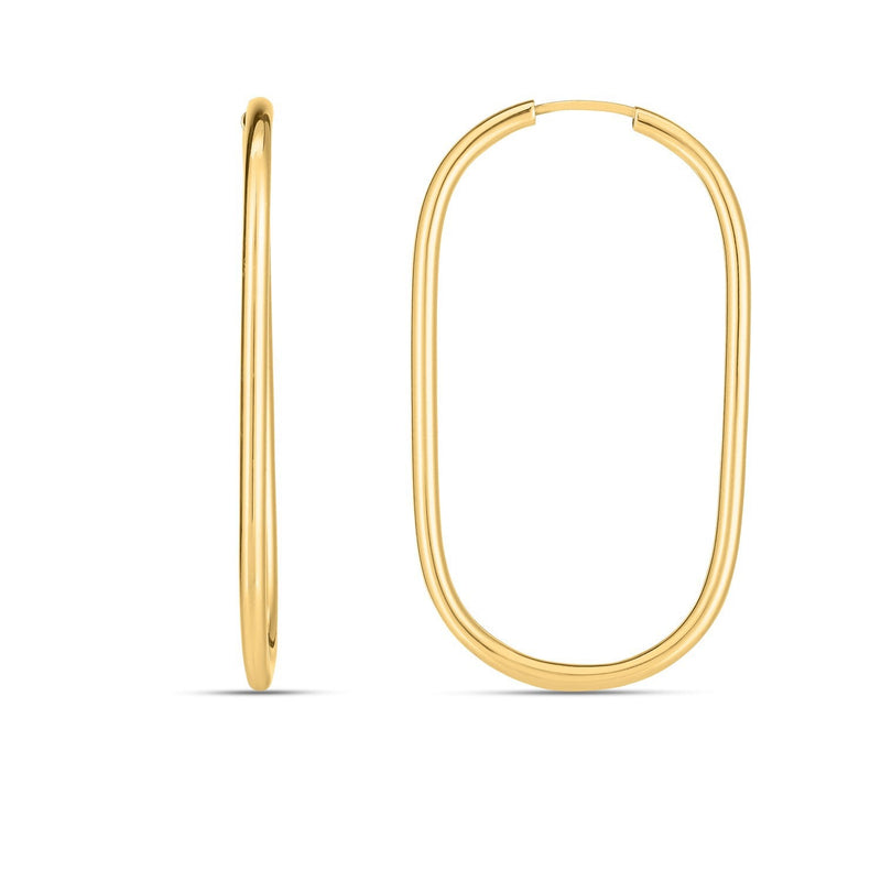 Bids.com 14k Yellow Gold Endless Large Paperclip Hoop Earrings Earrings White Smoke Yellow Gold