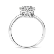 Bids.com 10K White Gold 3/8 Cttw Round-Cut Lab Grown Diamond Cluster Pear Promise Ring (G-H Color, VS2-SI1 Clarity) - Size 7 Rings White Smoke 8 / White.Gold,6 / White.Gold,7 / White.Gold