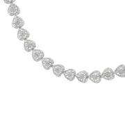 Bids.com .925 Sterling Silver 1.0 Cttw Miracle Set Diamond Heart-Link 7" Tennis Bracelet (I-J Color, I2-I3 Clarity) Bracelets White Smoke 7 / White.Sterling Silver,7 / Yellow.Sterling Silver,7 / Rose.Sterling Silver