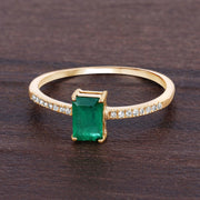 Bids.com 0.59 Carat Genuine Zambian Emerald and White Diamond 14K Yellow Gold Ring Rings Dark Slate Gray size 6.00,size 7.00,size 8.00,size 5.00,size 9.00