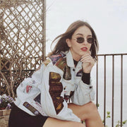 zeroUV Retro Small Round Oval Color Tone Rimless Sunglasses C757 Sunglasses Lavender Gold Red,Gold Pink,Gold Smoke,Black Red