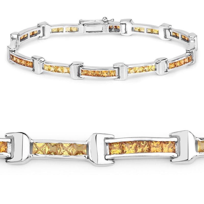 Bids.com 6.48 Carat Genuine Multi Sapphire .925 Sterling Silver Bracelet Bracelets White Smoke size 7.50