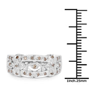 Bids.com 0.32 Carat Genuine Champagne Diamond .925 Sterling Silver Ring Rings White Smoke size 7.00,size 6.00,size 8.00,size 9.00