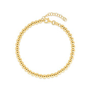 Bids.com 14k Yellow Gold Bead Chain Necklace(4mm) Necklaces White Smoke 18 / Yellow Gold