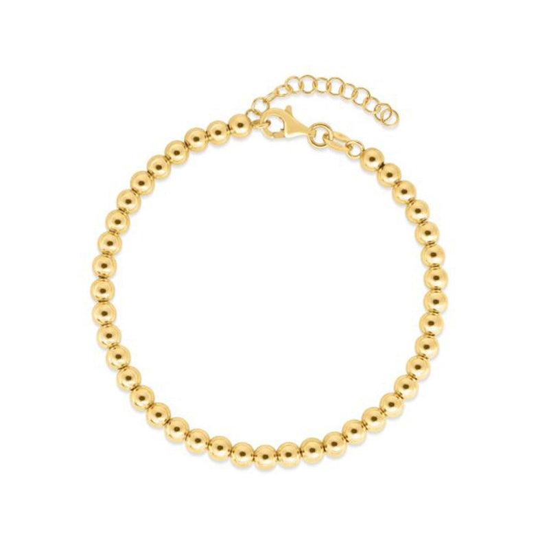 Bids.com 14k Yellow Gold Bead Chain Necklace(4mm) Necklaces White Smoke 18 / Yellow Gold