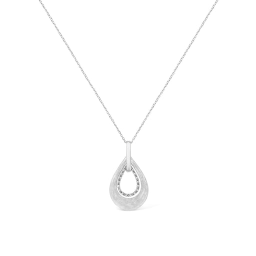 Bids.com .925 Sterling Silver Prong-Set Diamond Accent Fashion Double Drop Design 18" Pendant Necklace (I-J Color, I1-I2 Clarity) Necklaces White Smoke White.Sterling Silver / 18