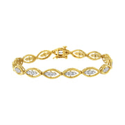 Bids.com 10K Yellow Gold Plated .925 Sterling Silver 1 cttw Prong Set Round-Cut Diamond Link Bracelet (J-K Color, I1-I2 Clarity) - 7.25" Bracelets White Smoke Yellow.Sterling Silver / 7.25