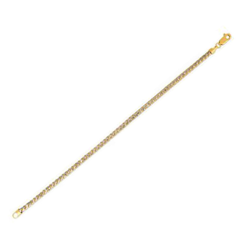 Bids.com Round Pave Franco Chain Bracelet in 14k Yellow Gold  (3.15 mm) Bracelets White Smoke 8 / Yellow Gold