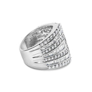 Bids.com 10K White Gold 2 1/2 Cttw Round and Baguette-Cut Diamond Multi-Row Bypass Ring (J-K Color, I2-I3 Clarity) - Ring Size 7 Rings White Smoke 7 / White.Gold,6 / White.Gold,8 / White.Gold,9 / White.Gold