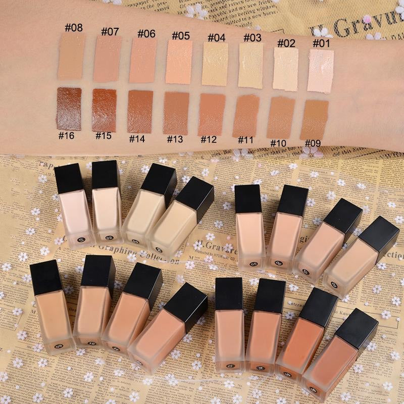 EpiLynx Healthy Skin Full Coverage Matte Foundation with SPF 30 – Vegan, Gluten-Free & Hydrating Tan 1: Pale Ivory,2: Cool Beige,3: Cream Beige,4: Warm Beige,5: Soft Beige,6: Natural Beige,7: True Beige,8: Tawny,9: Golden Beige,10: Mocha,11: Cinnamon,12: Cocoa,13: Almond Dark,14: Walnut,15: Classic Tan,16: Truffle Darkest