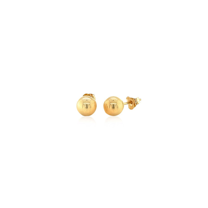 Bids.com 10k Yellow Gold Round Stud Earrings (6.0 mm) Earrings White Smoke Yellow Gold