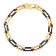 Bids.com 14k Yellow Gold Black Onyx Paperclip Gem Link Bracelet (7.00 mm) Bracelets White Smoke 7.5 / Yellow Gold