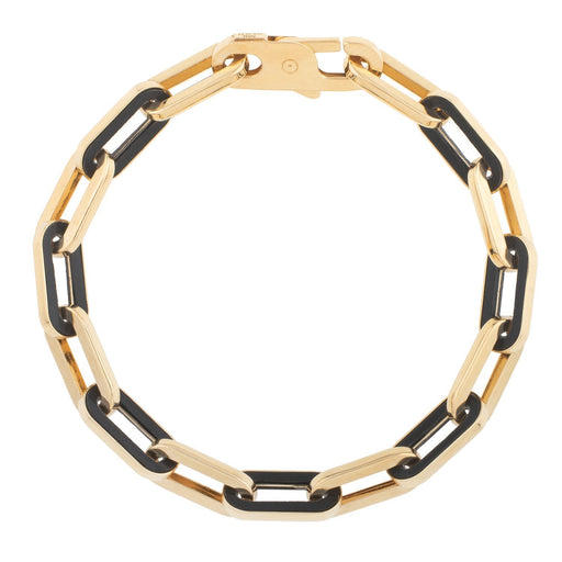 Bids.com 14k Yellow Gold Black Onyx Paperclip Gem Link Bracelet (7.00 mm) Bracelets White Smoke 7.5 / Yellow Gold