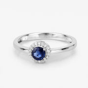 Bids.com 0.52 Carat Genuine Blue Sapphire and White Diamond 14K White Gold Ring Rings Light Gray size 6.00,size 7.00,size 8.00,size 9.00