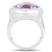 Bids.com 8.00 Carat Genuine Pink Amethyst .925 Sterling Silver Ring Rings White Smoke size 5.00,size 6.00,size 9.00,size 7.00,size 8.00