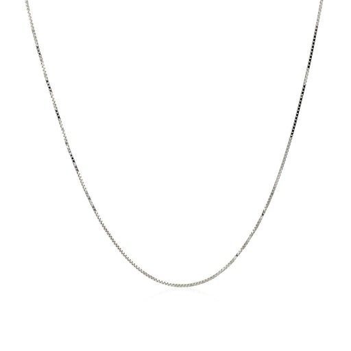 Bids.com 14k White Gold Adjustable Box Chain 0.6mm Necklaces White Smoke 18 / White Gold,20 / White Gold