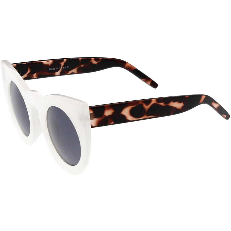 zeroUV Oversize Round Circle Pointed Cat Eye Sunglasses 9180 Sunglasses White Smoke Matte Black,Shiny Black Smoke,Tortoise Amber,Tortoise Smoke,Shiny Black Lavender,White Smoke,Red Smoke,White / Green Gradient