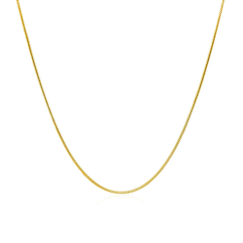 Bids.com 14k Yellow Gold Round Snake Chain 0.9mm Necklaces White Smoke 16 / Yellow Gold,18 / Yellow Gold,20 / Yellow Gold,24 / Yellow Gold,Default Title / Yellow Gold