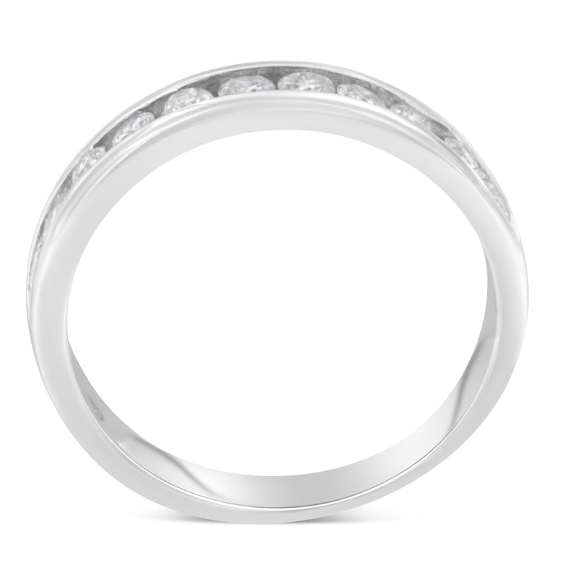 Bids.com IGI Certified 1/2 Cttw Round Brilliant Cut Diamond 18K White Gold Channel Set Eternity Style Wedding Band Ring (H-I Color, I1-I2 Clarity) - Size 7 Rings White Smoke 7 / White.Gold,9 / White.Gold,8.5 / White.Gold,8 / White.Gold,7.5 / White.Gold,6.5 / White.Gold,6 / White.Gold,5.5 / White.Gold,5 / White.Gold