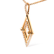 Bids.com 14K Yellow Gold 1/4 Cttw Diamond Double Triangle Geometric 18" Pendant Necklace (G-H Color, SI1-SI2 Clarity) Necklaces White Smoke Yellow.Gold / 18