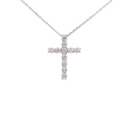 Bids.com .25ct Diamond Cross Religious Pendant Sterling Silver Pendants White Smoke 18