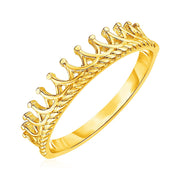 Bids.com 14k Yellow Gold Crown Motif Ring Rings White Smoke 7 / Yellow Gold