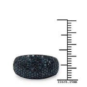 Bids.com 0.99 Carat Genuine Blue Diamond Sterling Silver Ring Rings White Smoke size 6.00,size 7.00,size 8.00