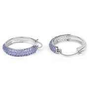 Bids.com 3.06 Carat Genuine Tanzanite .925 Sterling Silver Earrings Earrings White Smoke