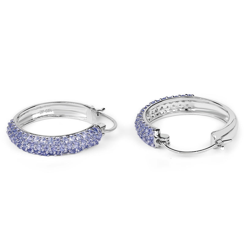 Bids.com 3.06 Carat Genuine Tanzanite .925 Sterling Silver Earrings Earrings White Smoke