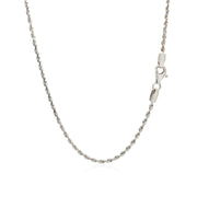 Bids.com 2.0mm 14k White Gold Solid Diamond Cut Rope Chain Necklaces White Smoke 16 / White Gold,18 / White Gold,20 / White Gold,22 / White Gold,24 / White Gold,30 / White Gold