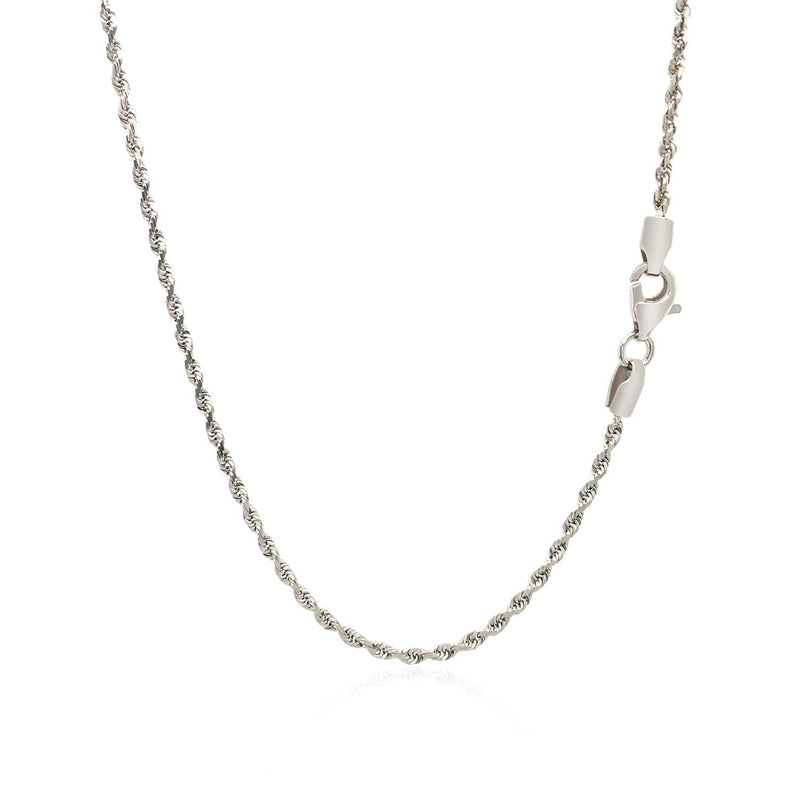 Bids.com 2.0mm 14k White Gold Solid Diamond Cut Rope Chain Necklaces White Smoke 16 / White Gold,18 / White Gold,20 / White Gold,22 / White Gold,24 / White Gold,30 / White Gold