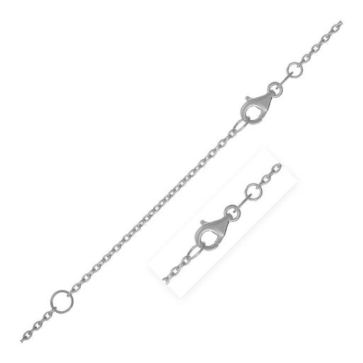 Bids.com Extendable Cable Chain in 14k White Gold (1.2mm) Necklaces White Smoke 18 / White Gold