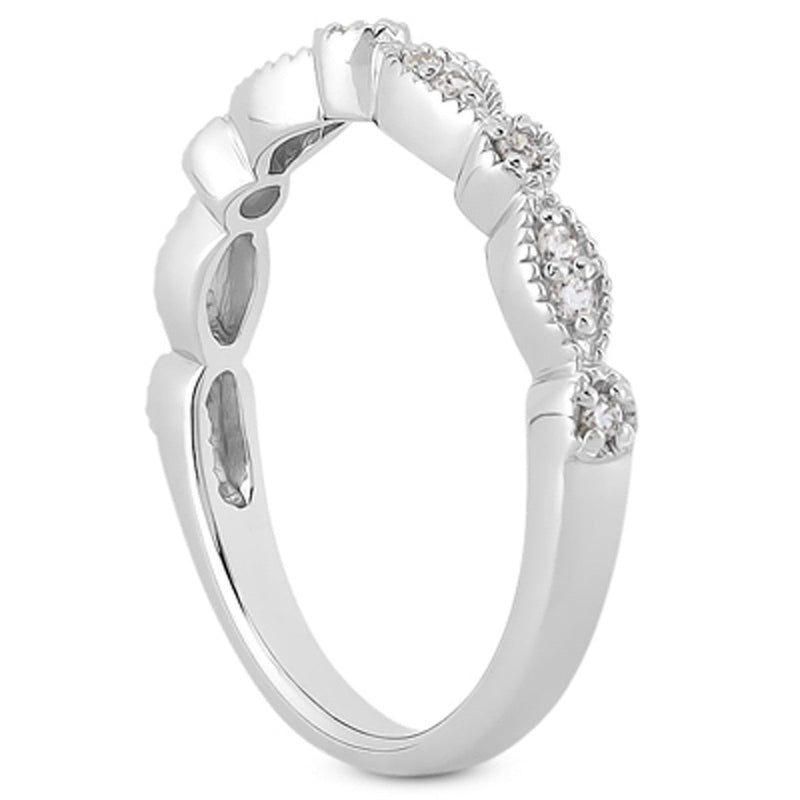 Bids.com 14k White Gold Vintage Look Fancy Pave Diamond Milgrain Wedding Ring Band Rings White Smoke 4 / White Gold,4.5 / White Gold,5 / White Gold,5.5 / White Gold,6 / White Gold,6.5 / White Gold,7 / White Gold,7.5 / White Gold,8 / White Gold,8.5 / White Gold,9 / White Gold