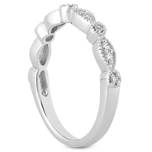 Bids.com 14k White Gold Vintage Look Fancy Pave Diamond Milgrain Wedding Ring Band Rings White Smoke 4 / White Gold,4.5 / White Gold,5 / White Gold,5.5 / White Gold,6 / White Gold,6.5 / White Gold,7 / White Gold,7.5 / White Gold,8 / White Gold,8.5 / White Gold,9 / White Gold