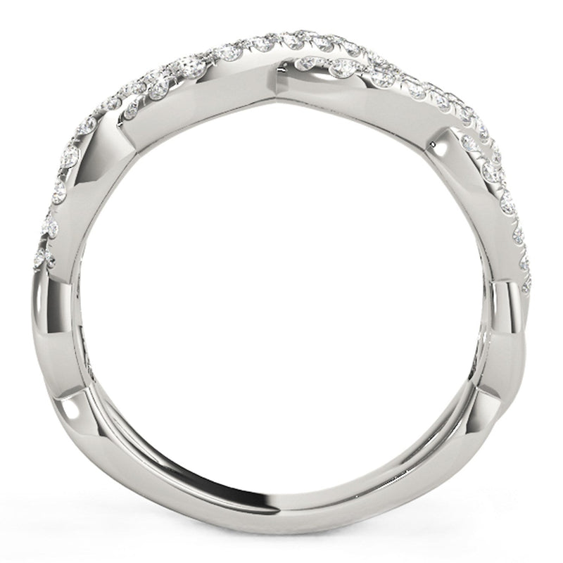 Bids.com Diamond Studded Interlocking Waves Ring in 14k White Gold (5/8 cttw) Rings White Smoke 3 / White Gold,3.5 / White Gold,4 / White Gold,4.5 / White Gold,5 / White Gold,5.5 / White Gold,6 / White Gold,6.5 / White Gold,7 / White Gold,7.5 / White Gold,8 / White Gold,8.5 / White Gold,9 / White Gold