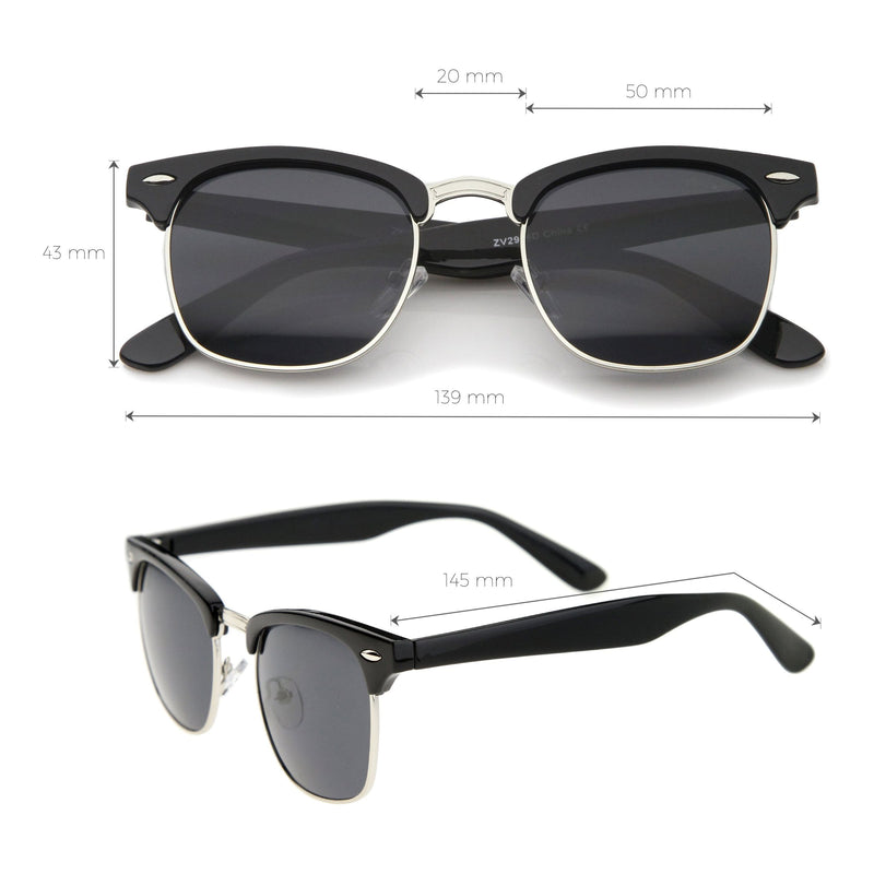 zeroUV Classic Square Neutral Colored Lenses Horn Rimmed Sunglasses C771 Sunglasses White Smoke Black Silver / Smoke,Black Gold / Smoke,Tortoise Gold / Smoke,Tortoise Gold / Amber,Black Gold / Lavender,Matte Black Gold / Green,Shiny Black Gold / Green,Tortoise Gold / Green,Black Black / Brown
