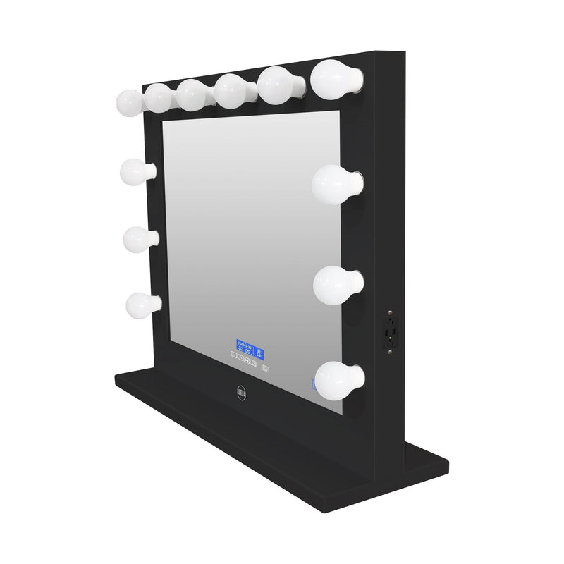 Lurella Cosmetics 12 Bulb Glam Bluetooth Vanity Mirror Vanity Mirror Light Gray White,Black