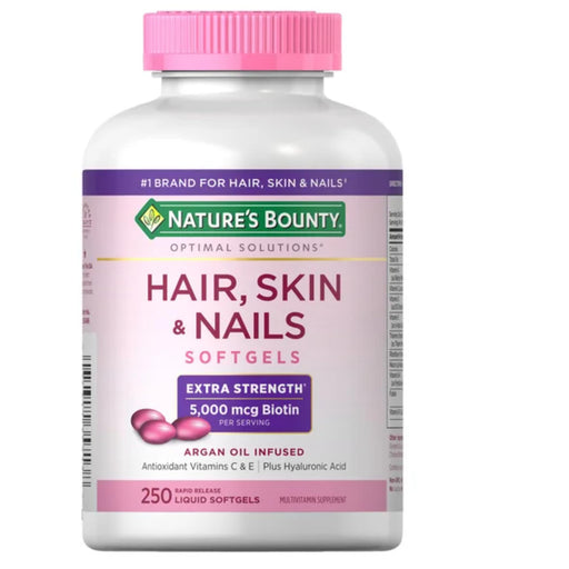 Nature's Bounty NATURE'S BOUNTY OPTIMAL SOLUTIONS HAIR, SKIN & NAILS X-STRENGTH SOFTGELS Vitamins & Supplements White Smoke