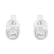 Bids.com 10K White Gold 1/5 Cttw Round Brilliant-Cut Near Colorless Diamond Bezel-Set Stud Earrings (H-I Color, I1-I2 Clarity) Earrings White Smoke Yellow.Gold,White.Gold,10k Yellow Gold