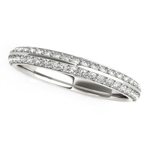 Bids.com 14k White Gold Two-Row Pave Set Diamond Wedding Band (1/4 cttw) Rings White Smoke 3 / White Gold,3.5 / White Gold,4 / White Gold,4.5 / White Gold,5 / White Gold,5.5 / White Gold,6 / White Gold,6.5 / White Gold,7 / White Gold,7.5 / White Gold,8 / White Gold,8.5 / White Gold,9 / White Gold